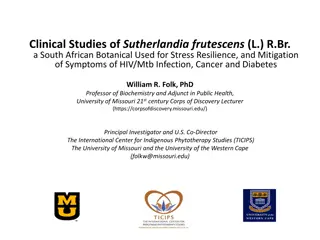 Clinical Studies of Sutherlandia frutescens: Botanical for Stress Resilience & Health Conditions