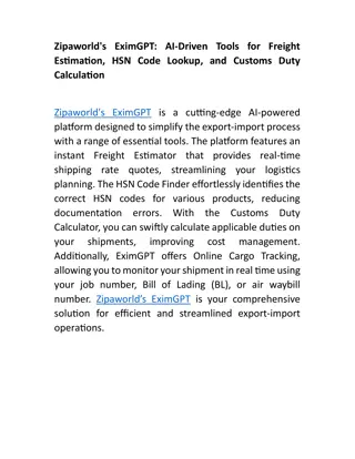 Zipaworld's EximGPT: AI-Driven Tools for Freight Estimation, HSN Code Lookup