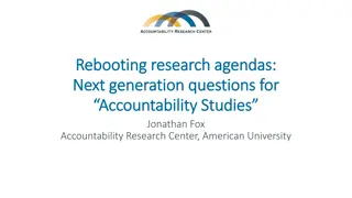 Rethinking Research Agendas for Accountability Studies