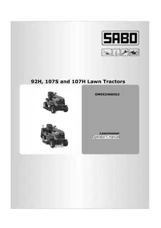 John Deere 92H Lawn Tractors Operator’s Manual Instant Download (PIN020001-) (Publication No. OMGX24665)