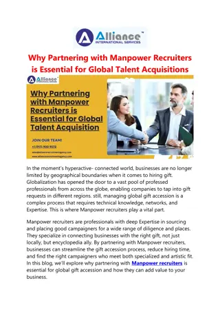 Why Partnering with Manpower Recruiters is Essential for Global Talent Acquisiti