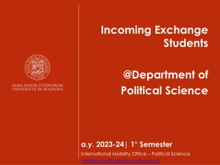 UNIBO Exchange Student Welcome Guide: 2023-24