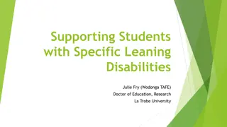 Supporting Students with Specific Learning Disabilities: Research Overview