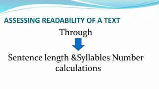 Understanding Text Readability Through Sentence Length and Syllable Calculations