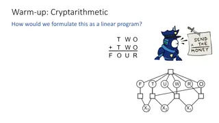 Formulating Cryptarithmetic as a Linear Program