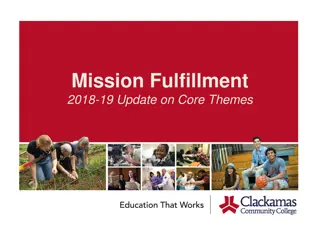 Achieving Mission Fulfillment Through Core Themes: An Update