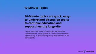 Quick Discussion Topics for Healthy Living