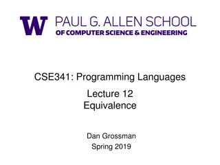 Equivalence in Programming Languages: CSE341 Lecture Summary