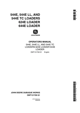 John Deere 544E LL Loaders Operator’s Manual Instant Download (Publication No. omt131709)