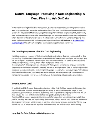 Natural Language Processing in Data Engineering A Deep Dive into Ask On Data