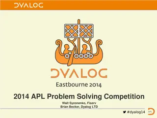 Insights from the 2014 APL Problem Solving Competition