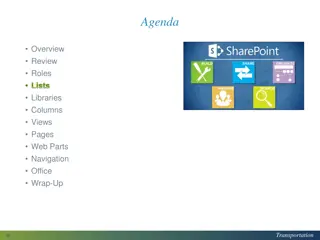 Managing SharePoint Lists and Calendars in Transportation Department