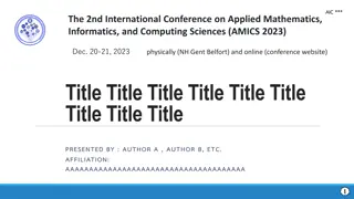 International Conference on Applied Mathematics & Informatics - AMICS 2023