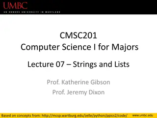 Lists and Strings in Computer Science I