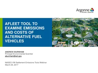 AFLEET Tool for Examining Emissions and Costs of Alternative Fuel Vehicles