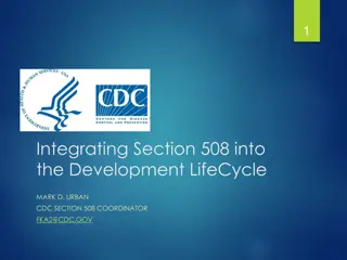 Integrating Section 508 into the Development Life Cycle by Mark D. Urban