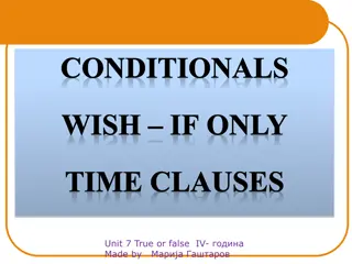 Conditional Sentences and Time Clauses