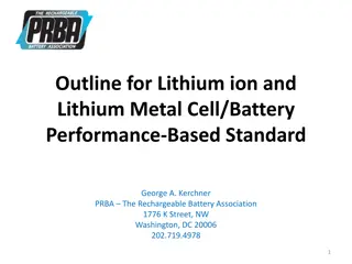 Lithium Ion and Lithium Metal Cell/Battery Performance Standard