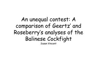 An Unequal Contest: Geertz vs. Roseberry on the Balinese Cockfight