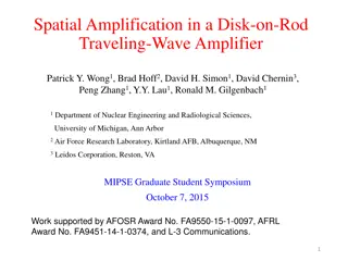 Spatial Amplification in Disk-on-Rod Traveling-Wave Amplifier Study