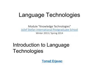 Introduction to Language Technologies at Jožef Stefan International Postgraduate School