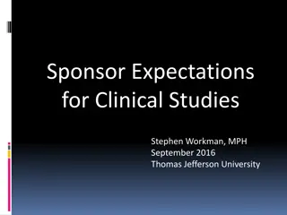 Sponsor Expectations for Clinical Studies at Thomas Jefferson University