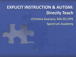 Explicit Instruction & Autism by Christina Guevara, MA ED./SPE Spectrum Academy