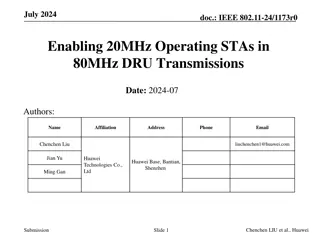 Enabling 20MHz STAs in 80MHz DRU Transmissions