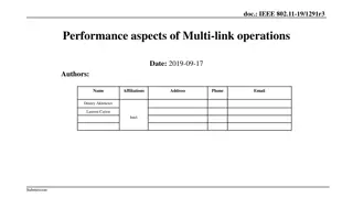 Performance Aspects of Multi-link Operations in IEEE 802.11-19/1291r3