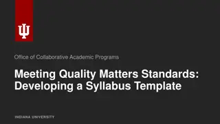 Developing QM Syllabus Template at Indiana University