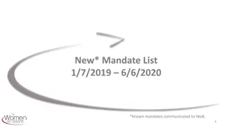 Women on Board: New Mandates List 1/7/2019 - 6/6/2020