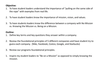 The Importance of Mission, Vision, and Values for Student Leaders