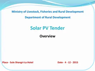 Rural Development Solar PV Tender Overview at Sule Shangri-La Hotel