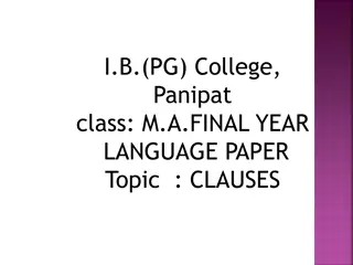 Clauses in English Language