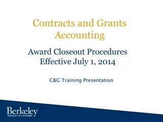 Best Practices for Contracts and Grants Accounting Award Closeout Procedures