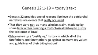 Genesis 22:1-19 - The Patriarchal Narratives: Events or Myths?