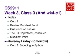 Review of Quiz 2 Topics: Encoding in Python, Binary Representations, and Parsing Messages