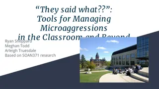 Tools for Managing Microaggressions in the Classroom and Beyond