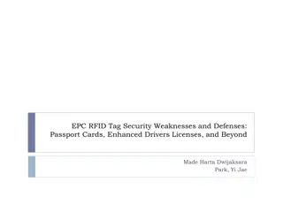 EPC RFID Tag Security Weaknesses and Defenses: Passport Cards, Enhanced Driver's Licenses, and Beyond