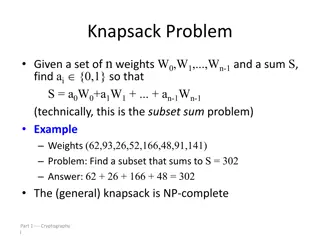 The Knapsack Problem and Cryptography