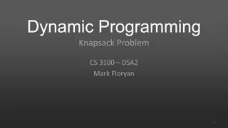 The Knapsack Problem in Dynamic Programming