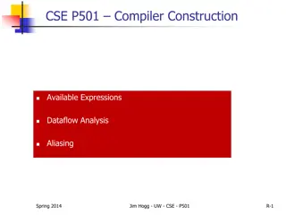 Dataflow Analysis for Available Expressions in Compiler Construction