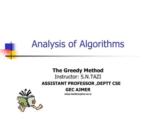 Overview of Greedy Method in Algorithm Analysis