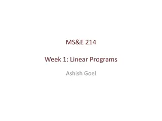 Linear Optimization in MS&E 214