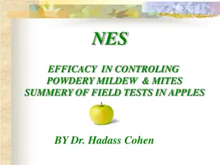 Field Tests on Efficacy of Nes in Controlling Powdery Mildew & Mites in Apples