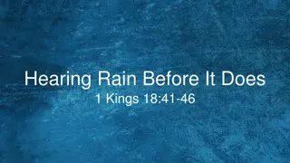 The Power of Elijah: Bringing Rain and Fire