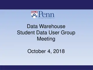 Data Warehouse Student Data Users Group Meeting Highlights