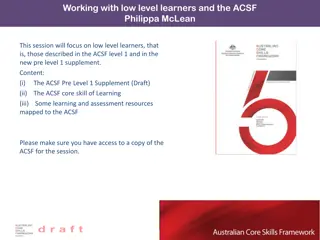 Supporting Low-Level Learners with ACSF: A Focus on Pre-Level 1 Skills