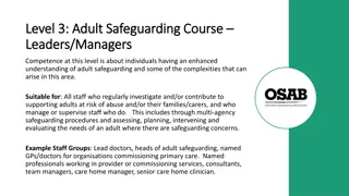 Adult Safeguarding Course for Leaders/Managers