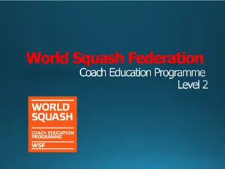 World Squash Federation Coach Education Programme Level 2 Overview